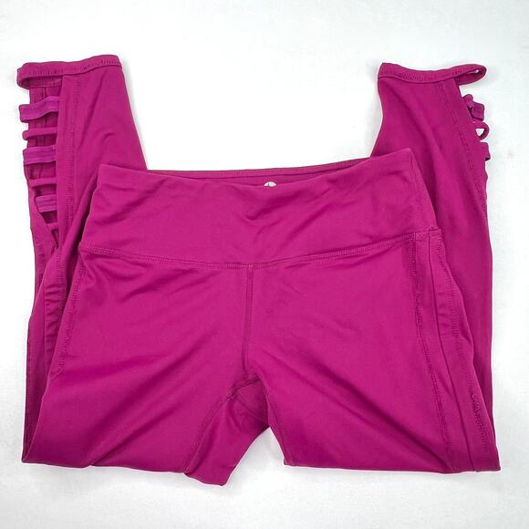 90 Degree by Reflex Magenta Cropped Leggings Small - Picture 1 of 7